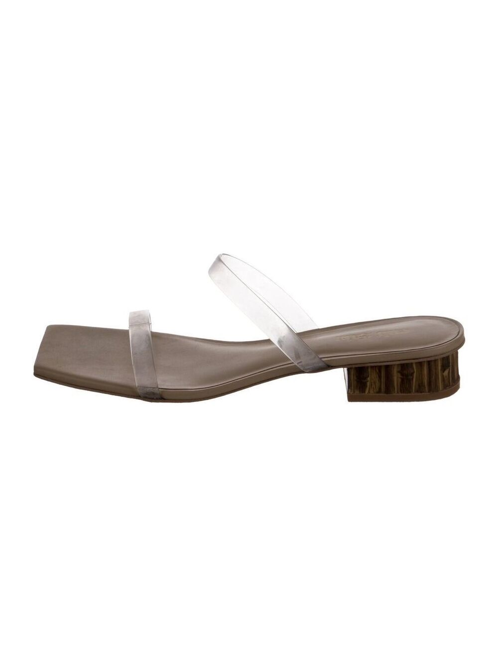Cult Gaia Clear PVC Double-Strap Bamboo Heel Slide Sandals - Size 41